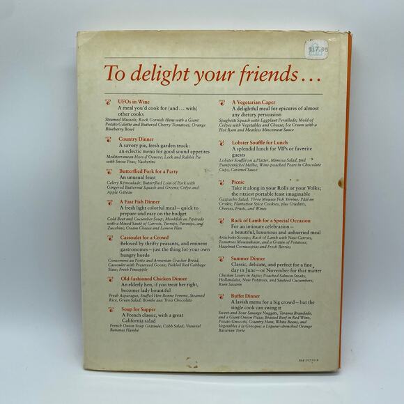 Julia Child & More Company Cookbook First Edition 1979 Orange Hardback - Picture 6 of 14